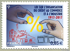 Image du timbre Loi sur l'Organisation du crédit au commerce et à l'industrie - 1917 - 2017
